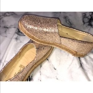 Glitter Platform espadrille tropical lounge shoes